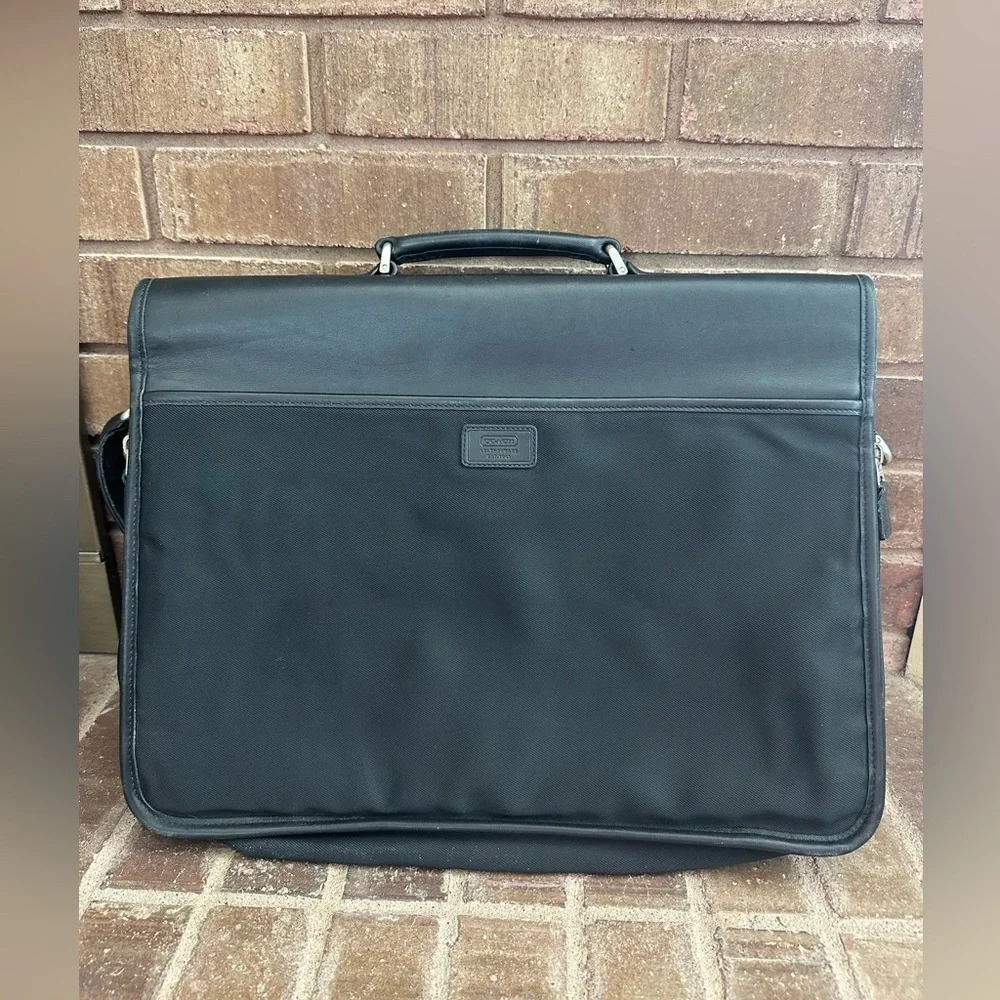 VINTAGE Coach Black Nylon & Leather Briefcase/Laptop Bag 51113
